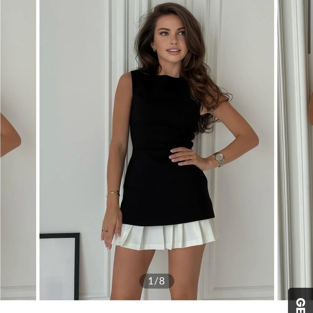 Two-toned Pleated dress